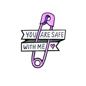 Funny Sewing Safety Pin Enamel Pin